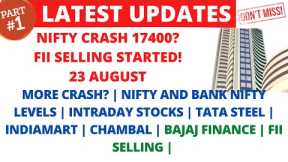 LATEST SHARE MARKET NEWS💥23 AUGUST💥DOW CRASH TATA STEEL SHARE💥INDIAMART SHARE CHAMBAL SHARE PART-1