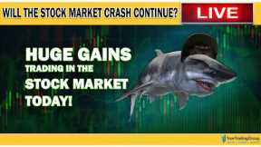 HUGE GAINS in The Stock Market Today Trading TSLA Stock! Will The Stock Market Crash Continue? LIVE!